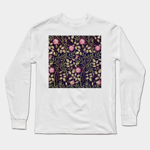 William Morris Sweet Briar Long Sleeve T-Shirt by fineartgallery